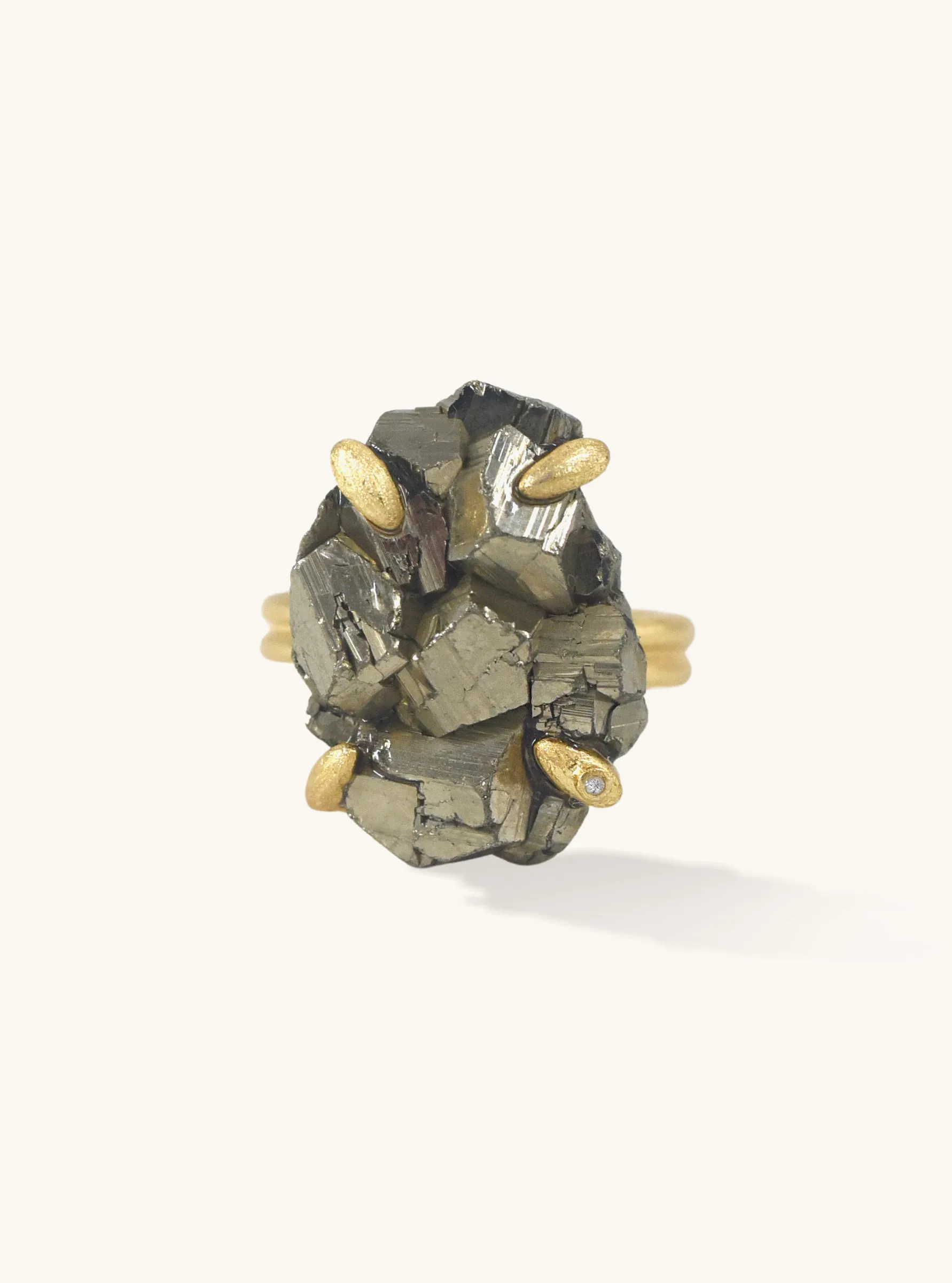 Nature Pyrite Specimen Edgy Ring