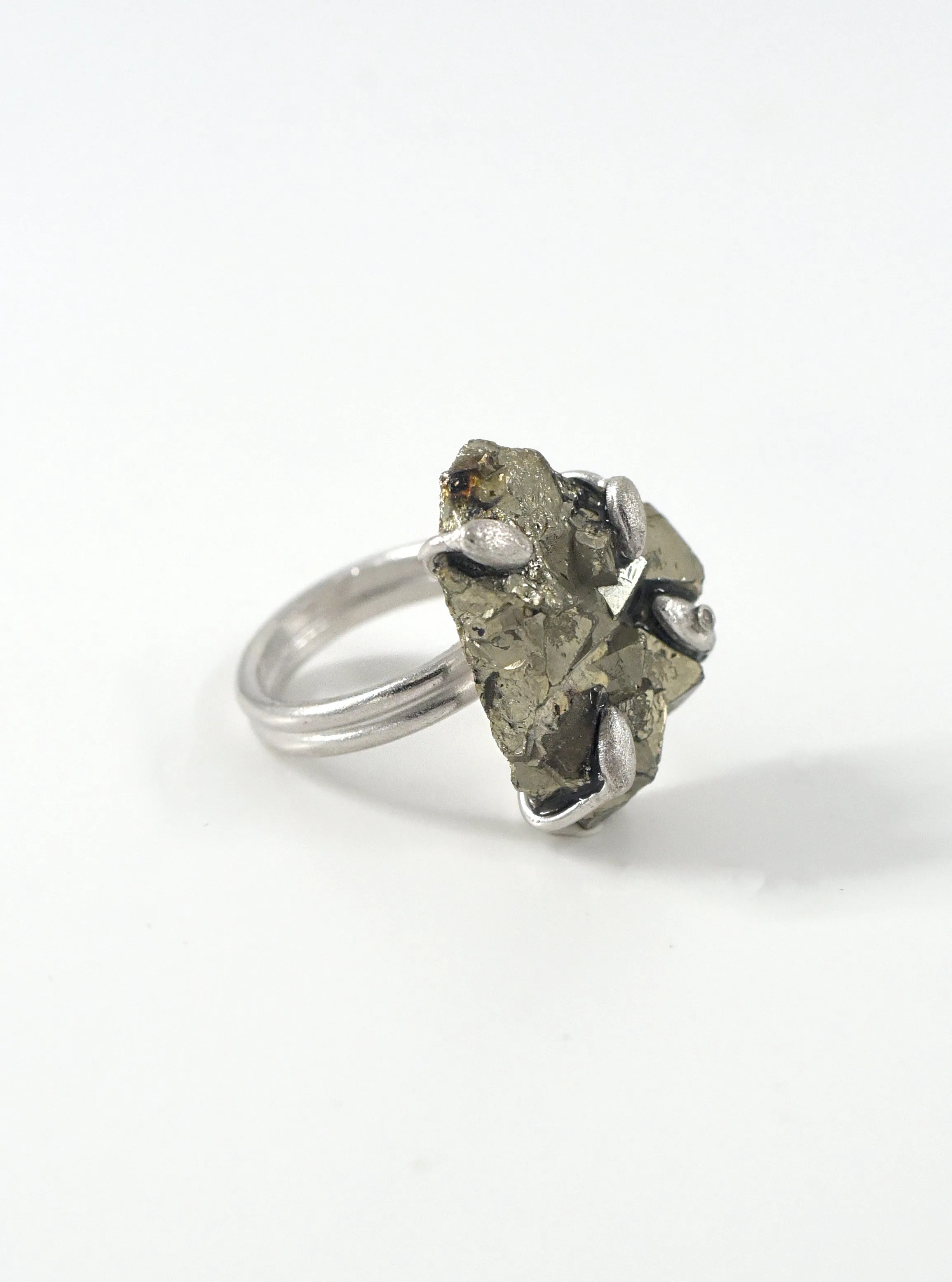 Nature Pyrite Specimen Edgy Ring