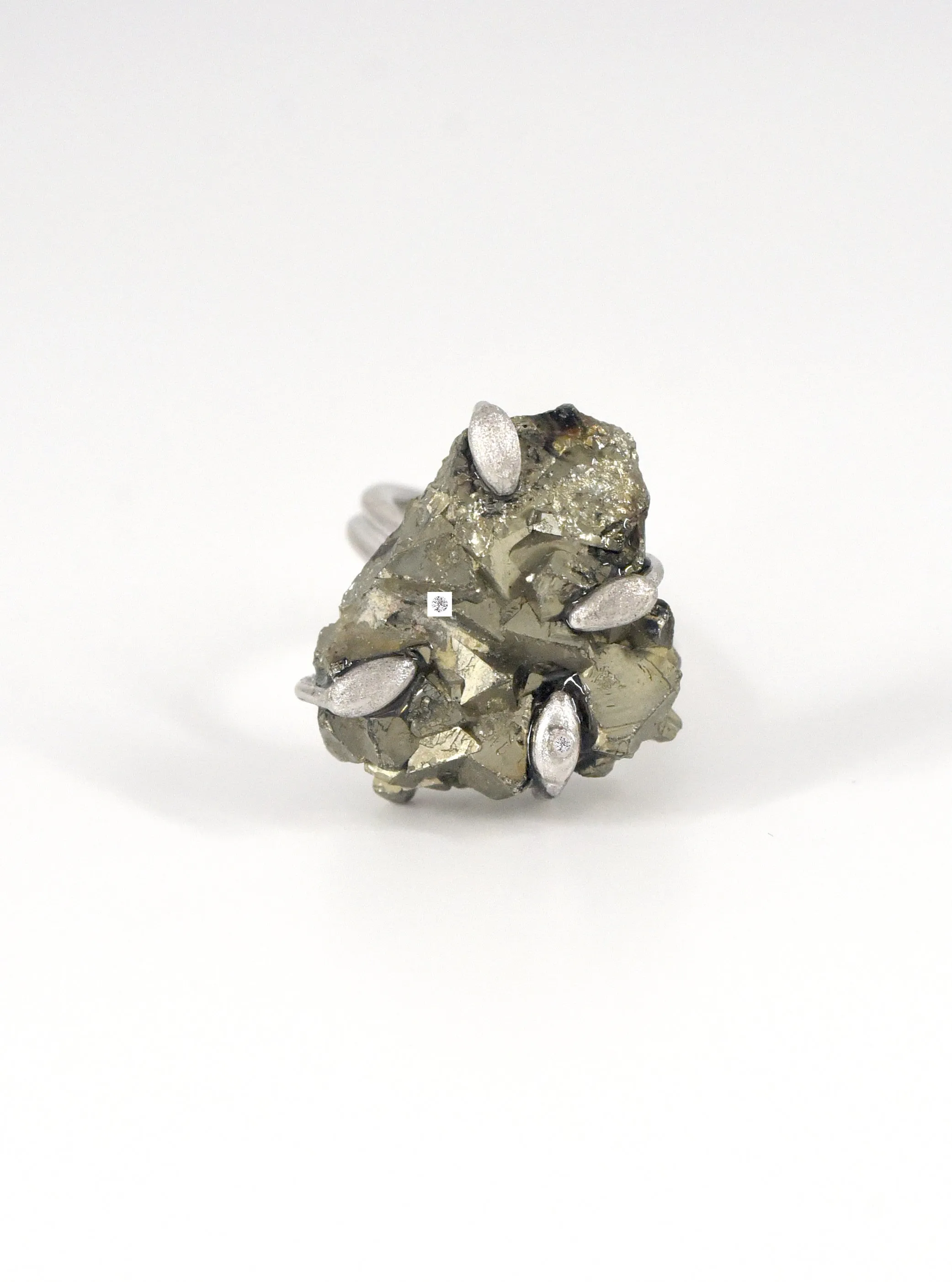 Nature Pyrite Specimen Edgy Ring