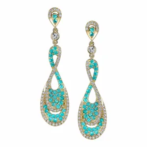 Neon Rain - 18K Yellow Gold Natural Paraiba Tourmaline Earring