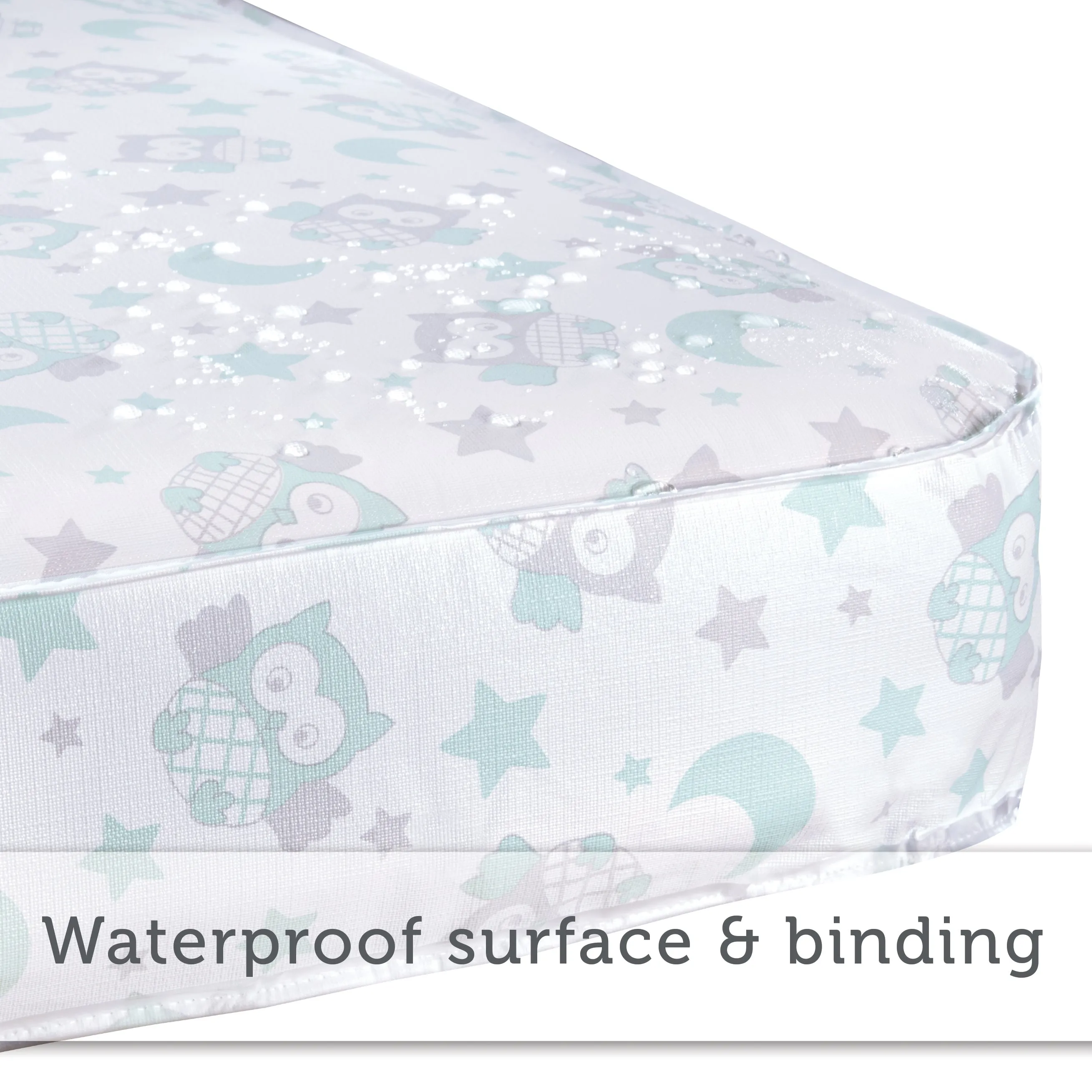 New KOLCRAFT PEDIATRIC 800 EXTRA FIRM 80 CRIB MATTRESS, OWL PRINT! Waterproof surface & binding!