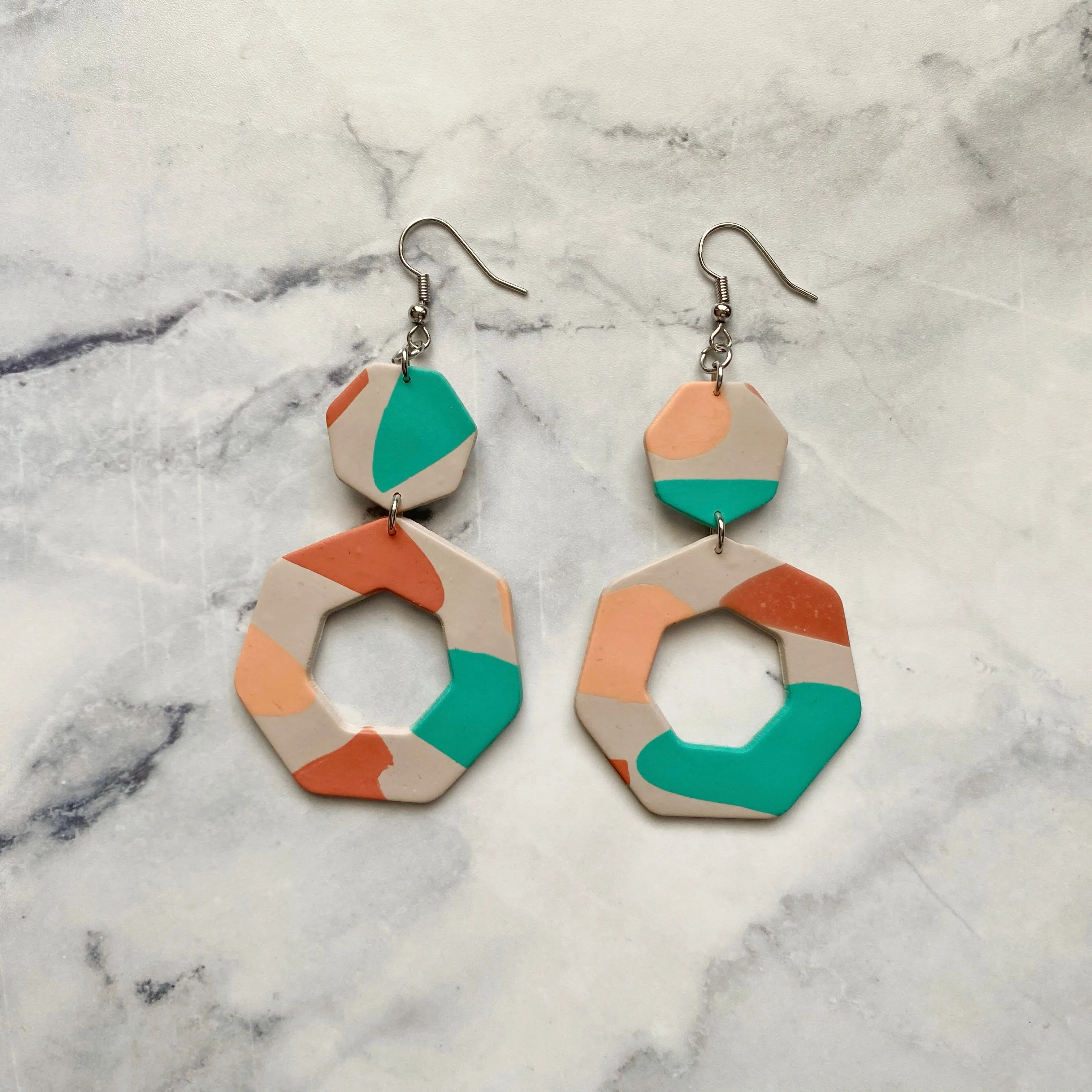 Not So Camo polymer clay earrings