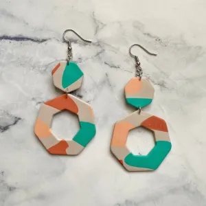 Not So Camo polymer clay earrings