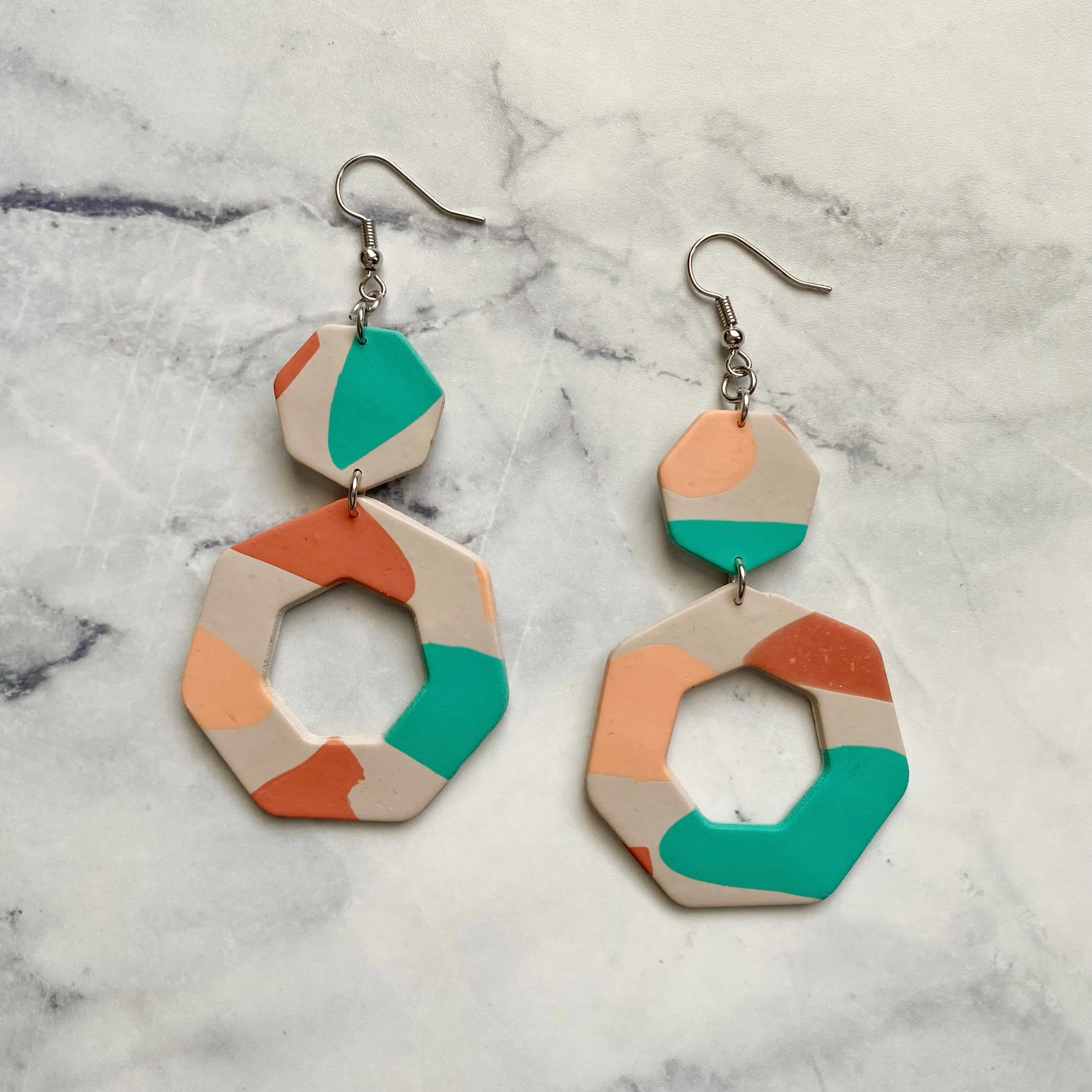 Not So Camo polymer clay earrings