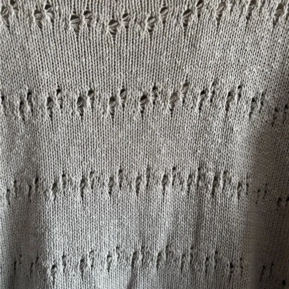NWOT Lucky Brand Cable Stitch Collared Open Knit Sweater Women’s XL Striped