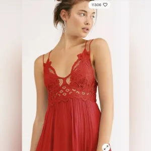 NWT Free People • FP One Adella maxi slip dress  Red