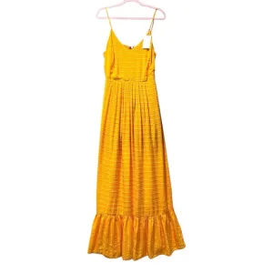 NWT Sky’s Are Blue 100% Rayon Long Maxi Orange  dress Silky smoked back
