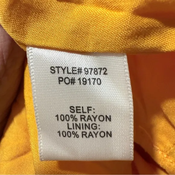NWT Sky’s Are Blue 100% Rayon Long Maxi Orange  dress Silky smoked back