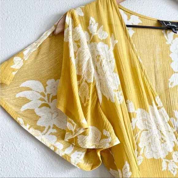 NWT Lulu’s Heart of Marigold Maxi Dress XS in Yellow Floral