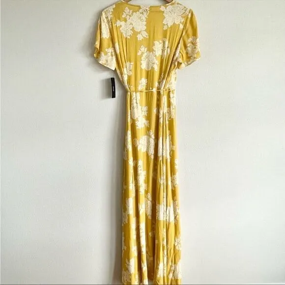 NWT Lulu’s Heart of Marigold Maxi Dress XS in Yellow Floral