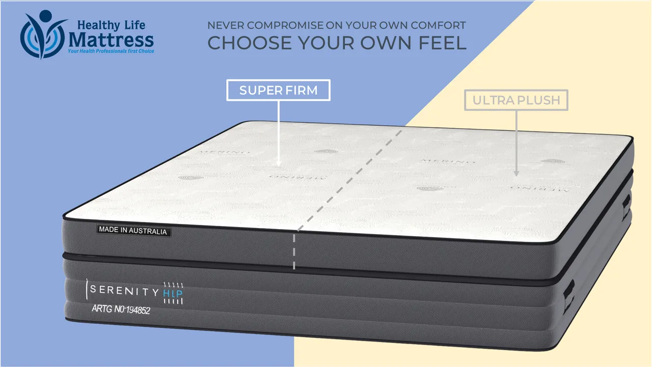 Oasis Sleep Serenity King Split Feel Mattress – One Side Super Firm / Other Side Ultra Plush