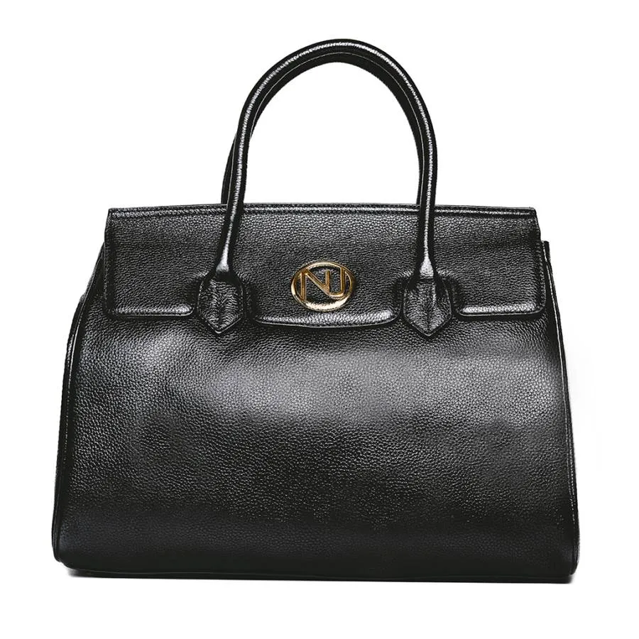 Ophelia Handbag in Black Pebble Leather