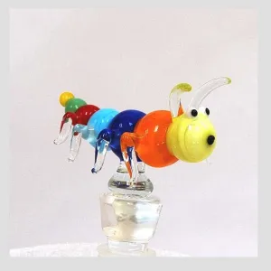 Orange Caterpillar Hand Crafted Bottle Stopper