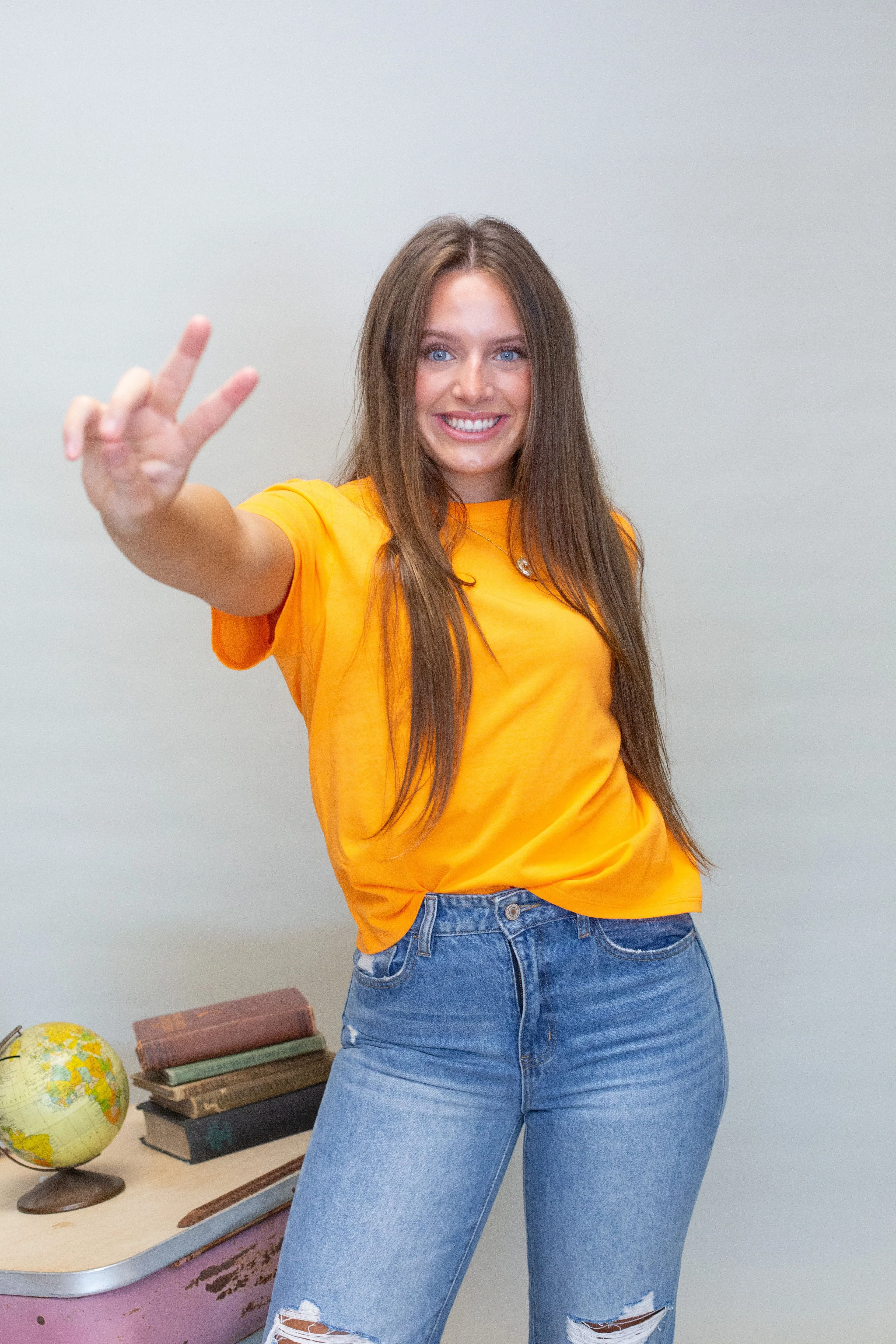 Orange Jules Crop Top TBT257