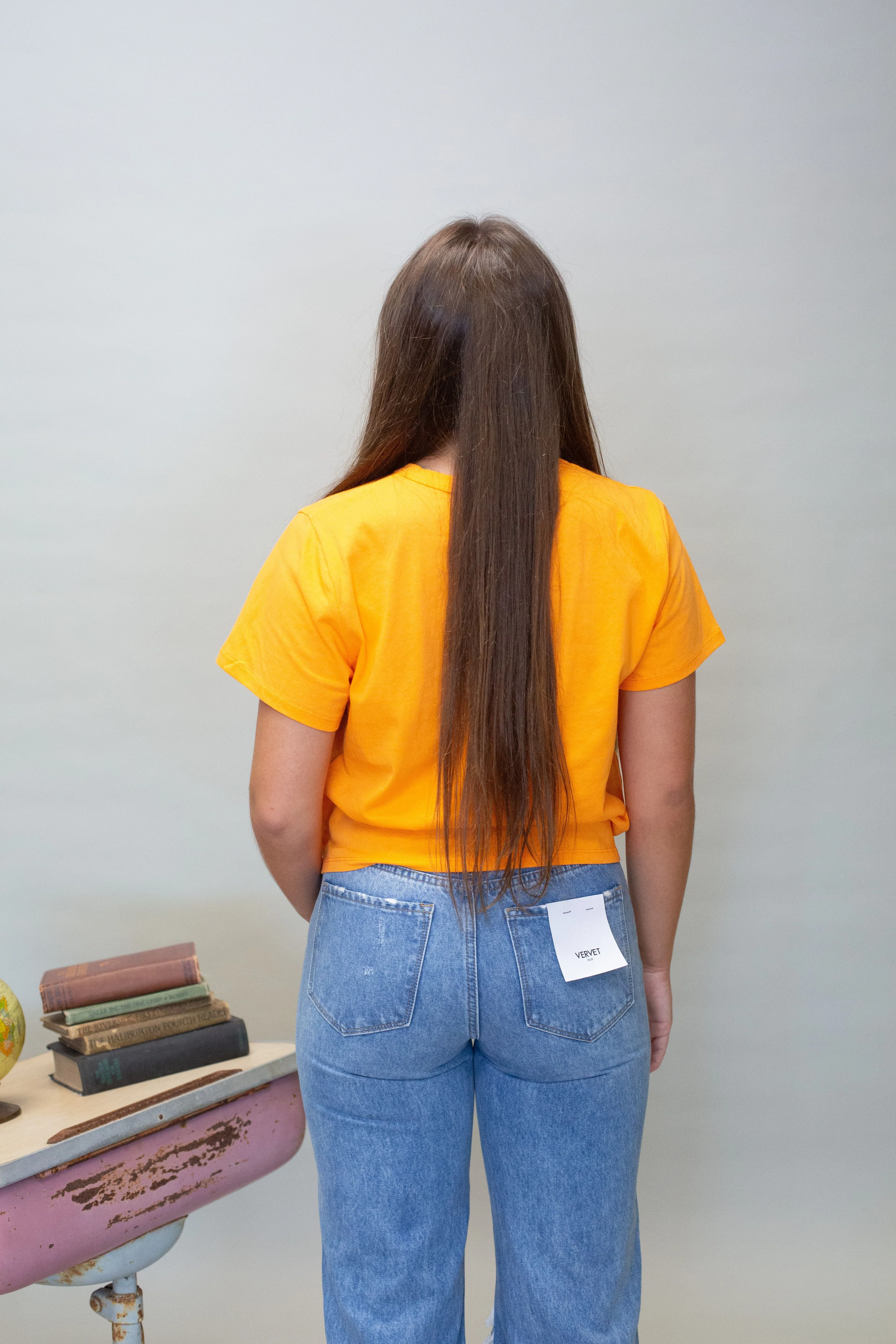 Orange Jules Crop Top TBT257