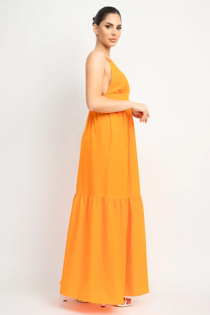 Orange Tiered Maxi Dress