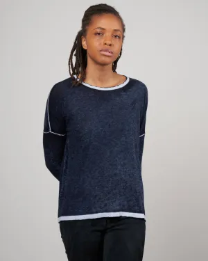 overdyed boxy sweater - denim