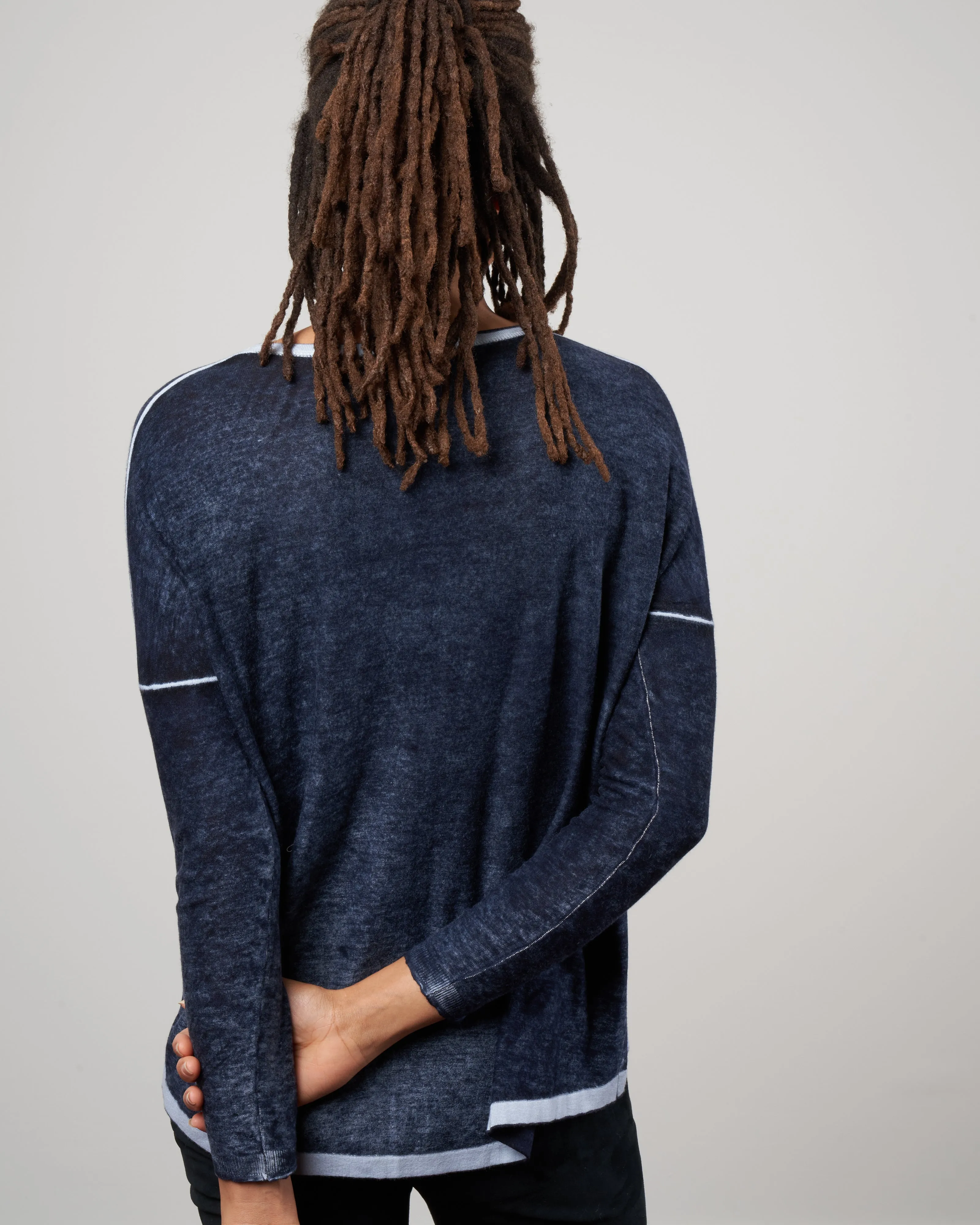 overdyed boxy sweater - denim