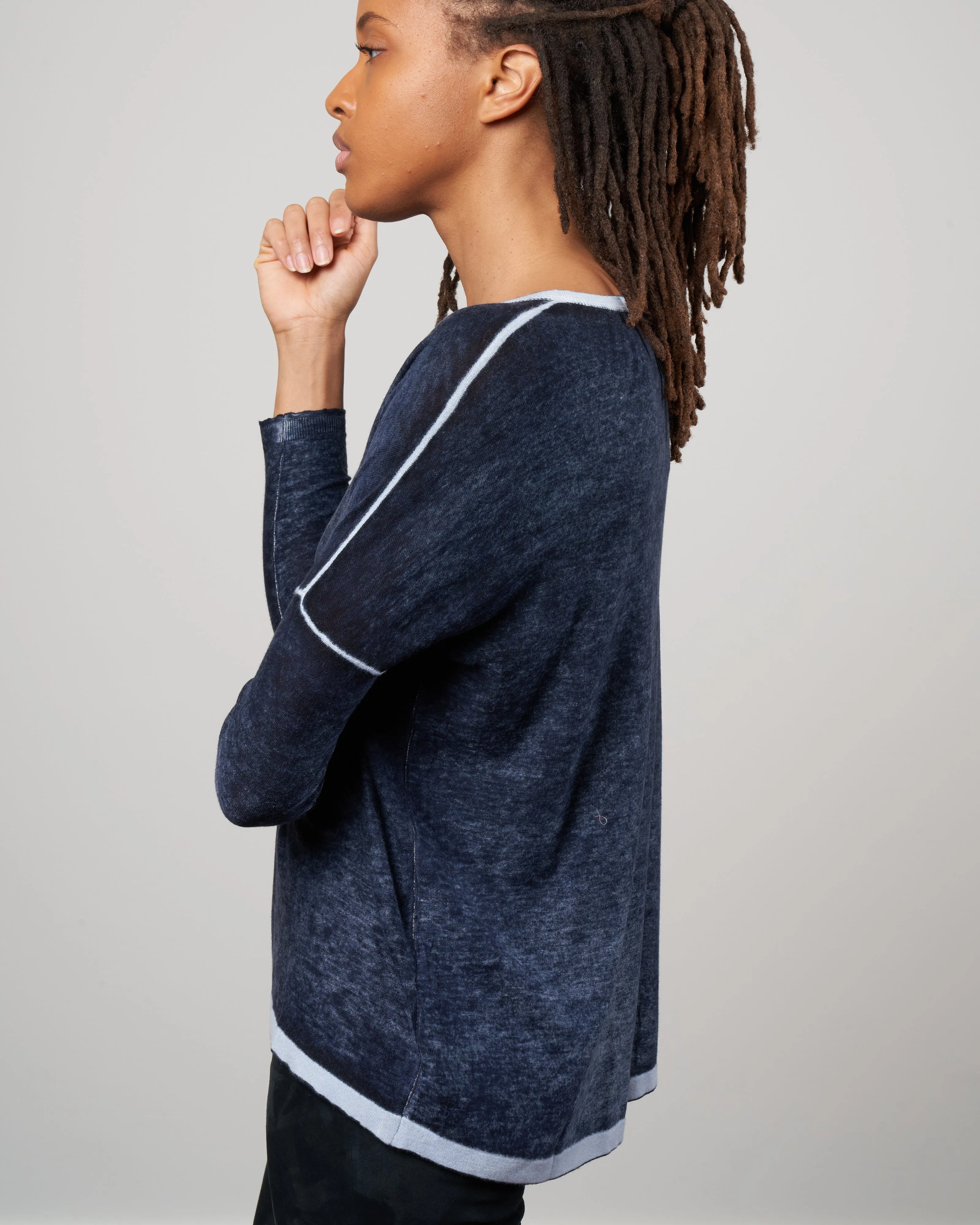 overdyed boxy sweater - denim