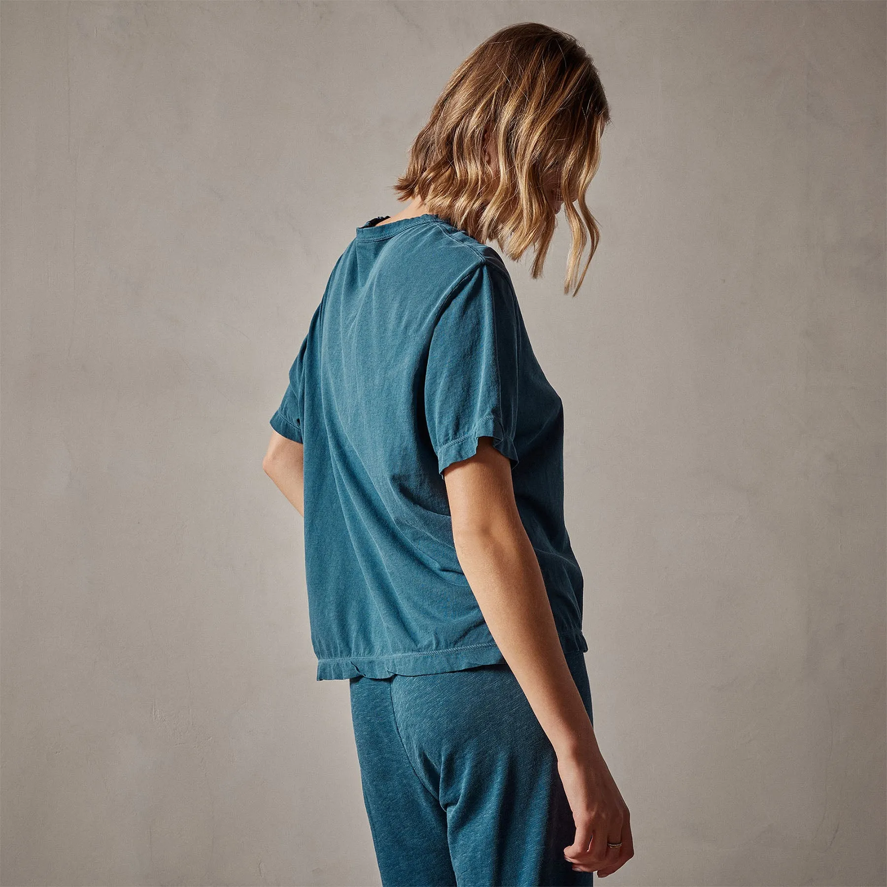 Oversized Boxy Tee - Teal Pigment