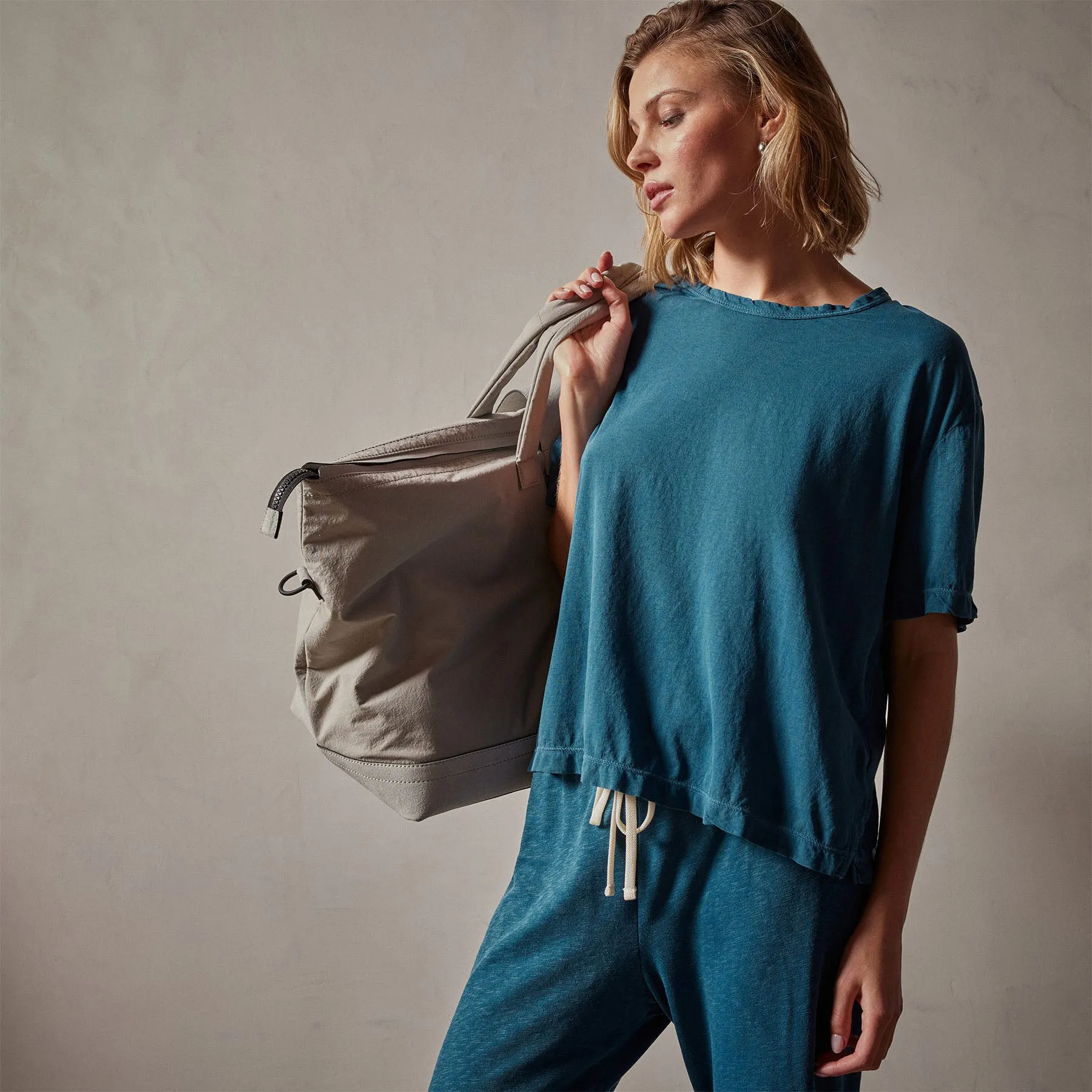 Oversized Boxy Tee - Teal Pigment