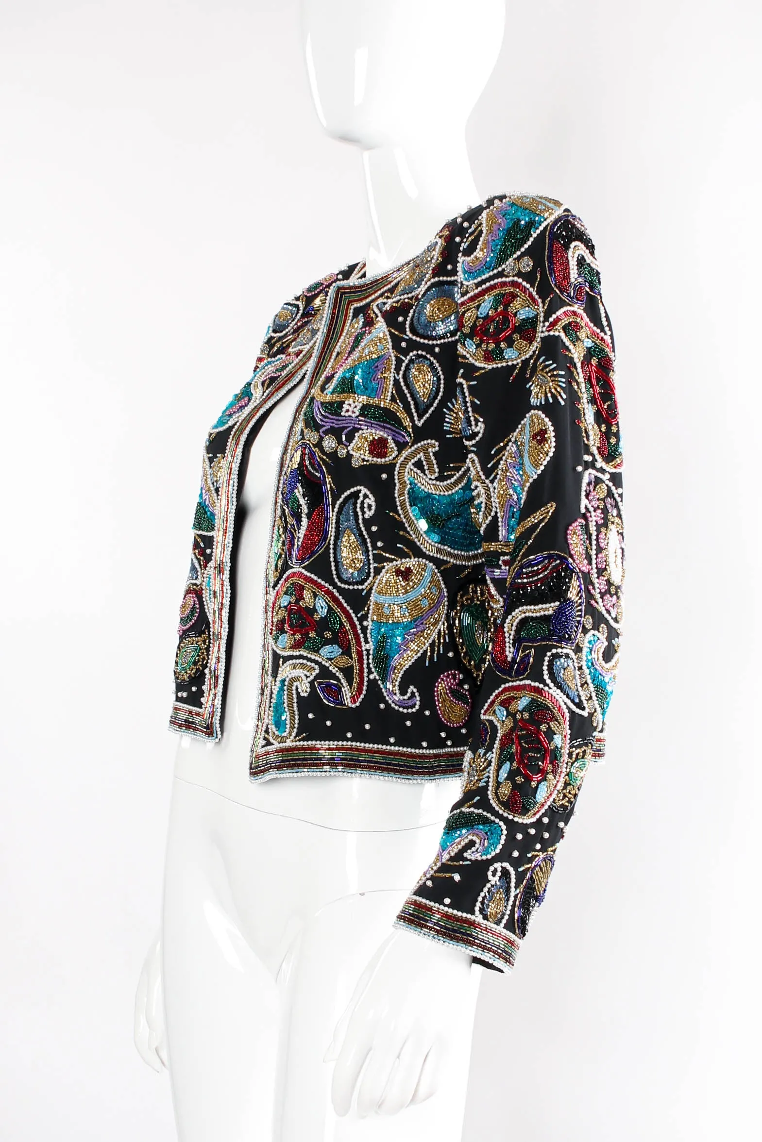 Paisley Embellished Boxy Jacket