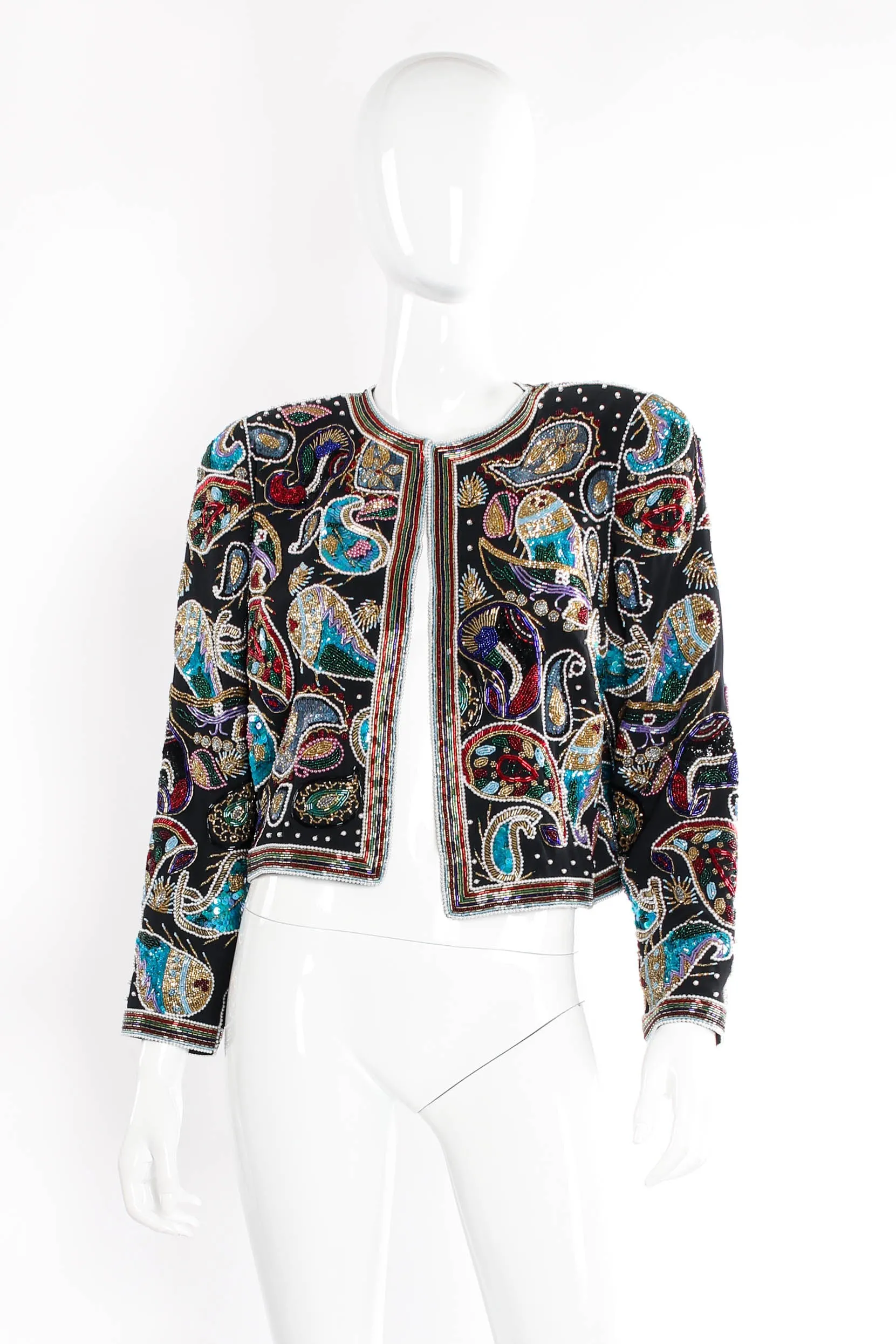 Paisley Embellished Boxy Jacket