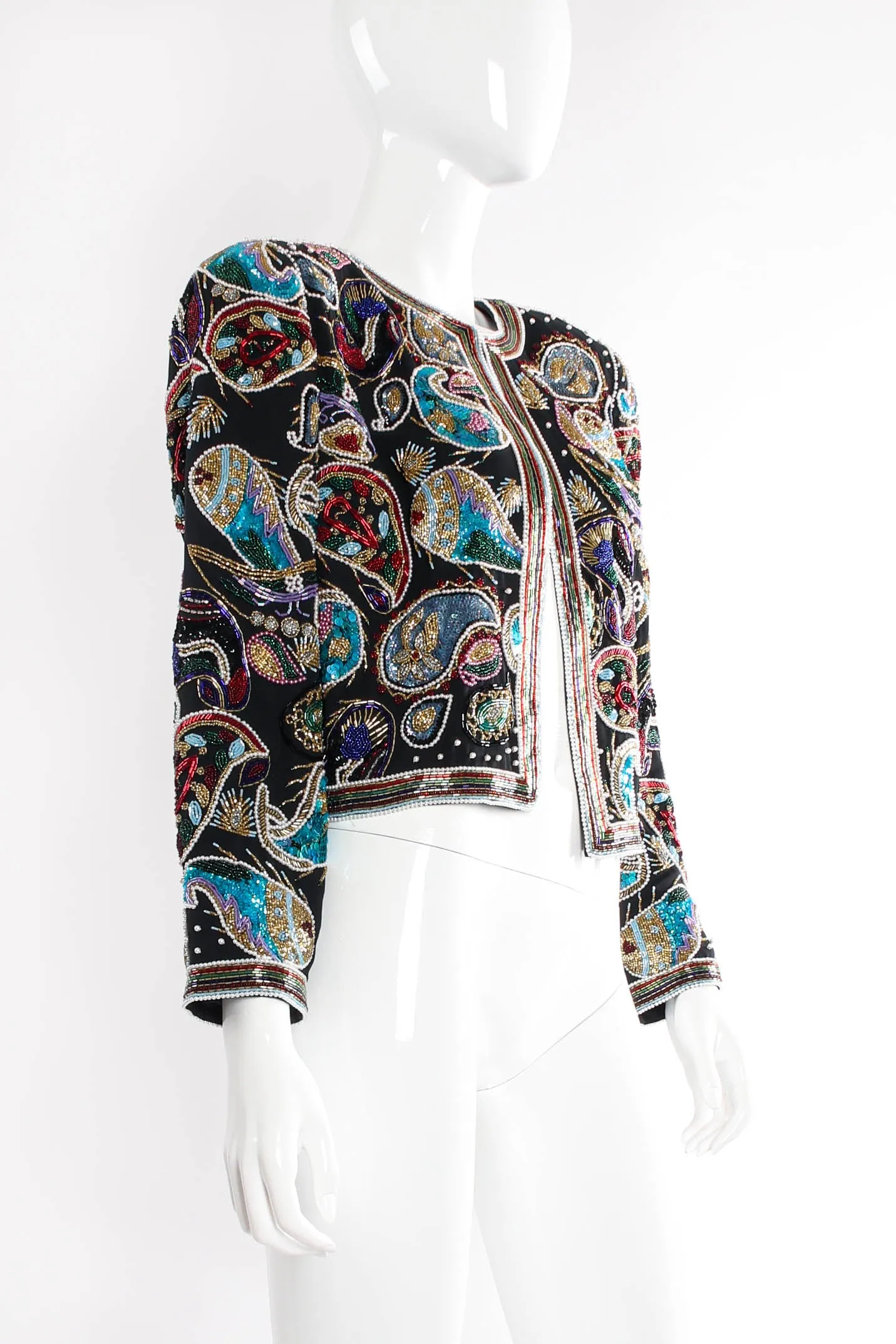 Paisley Embellished Boxy Jacket