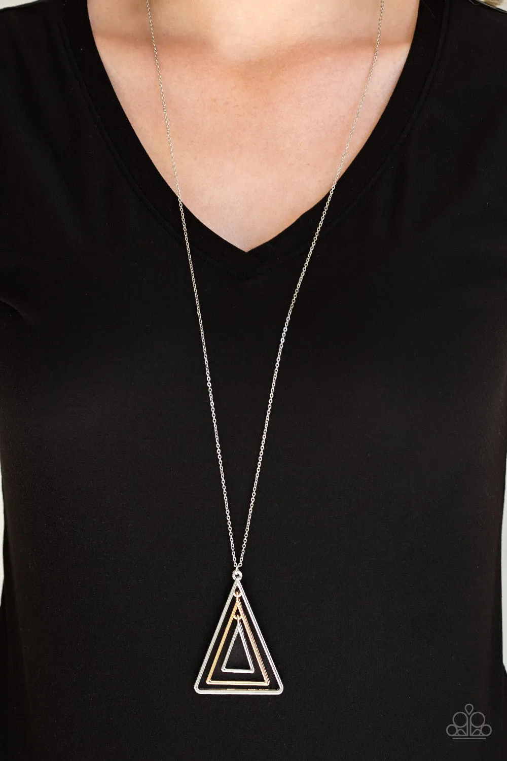Paparazzi Accessories - TRI Harder - Silver Necklace