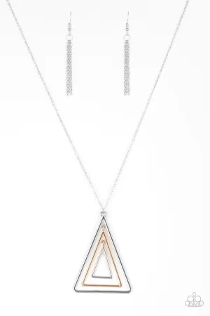 Paparazzi Accessories - TRI Harder - Silver Necklace