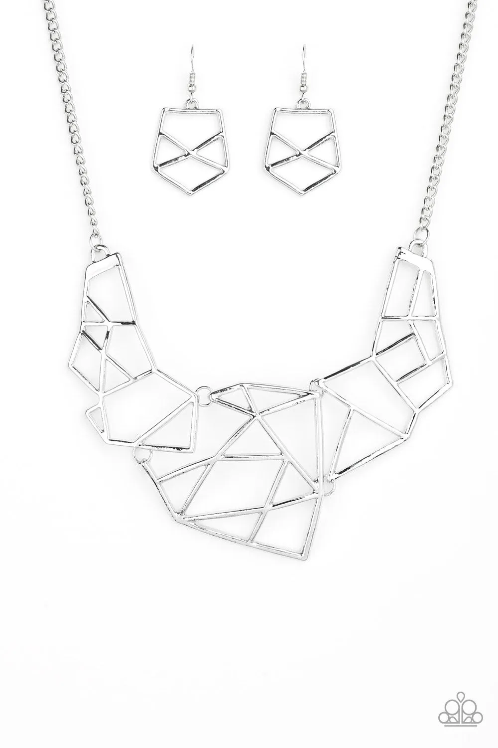 Paparazzi World Shattering Necklace Silver