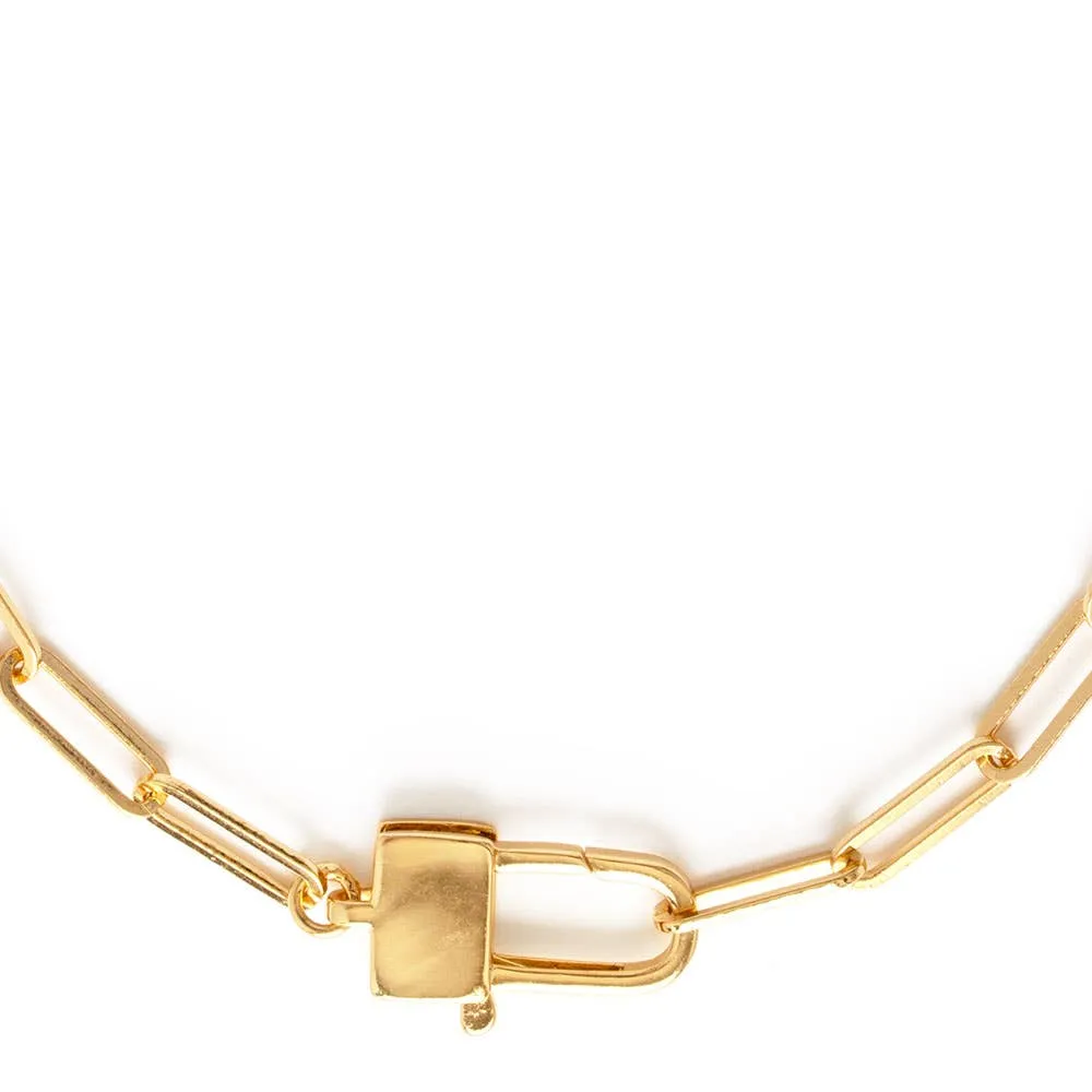 Paperclip Chain & Padlock Clasp Statement Chain