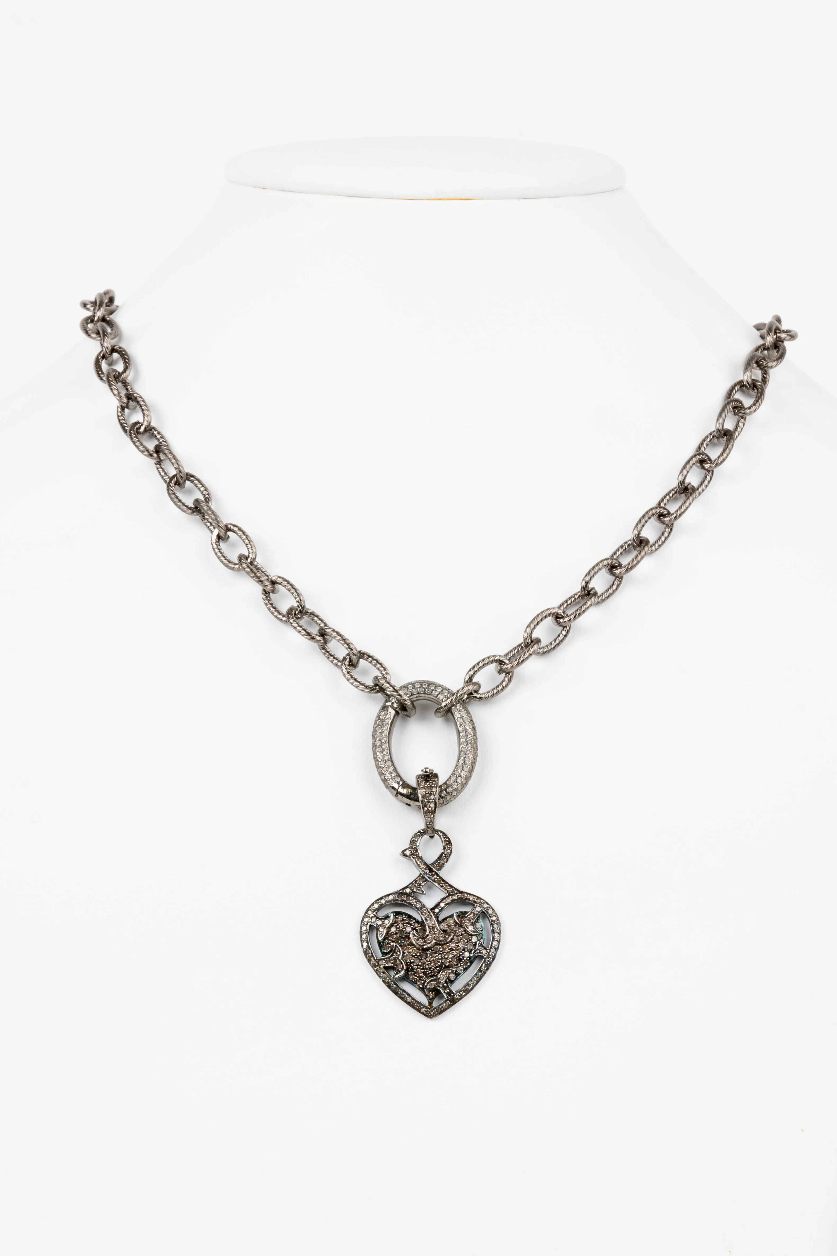 Pave Diamond, Gunmetal Chain