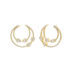 Pave Illusion Teardrop On The Ear Stud Earring