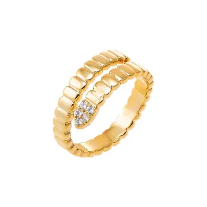 Pave Snake Accented Wrap Ring