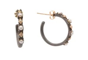 PEARL AND CRIVELLI HOOP EARRINGS