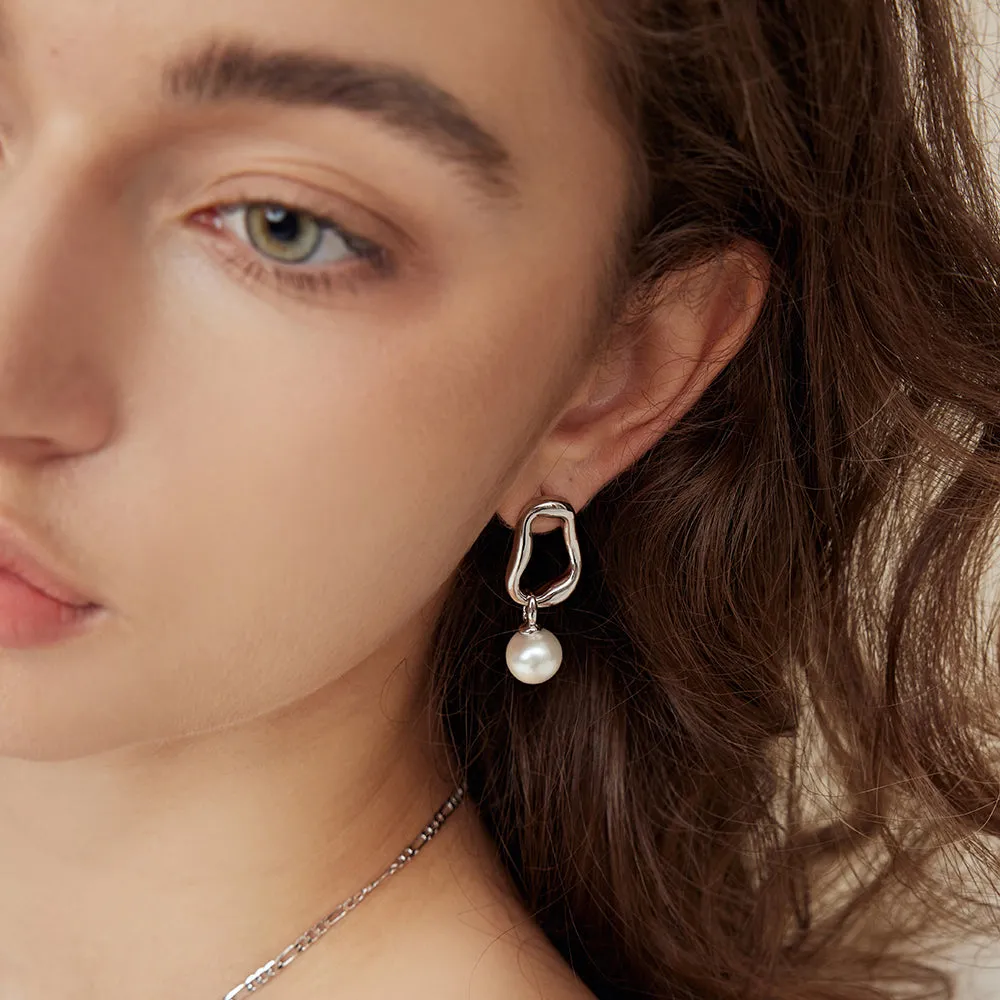 Pearl Stud Drop Earrings