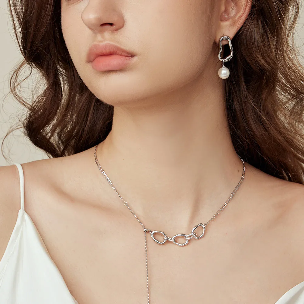 Pearl Stud Drop Earrings