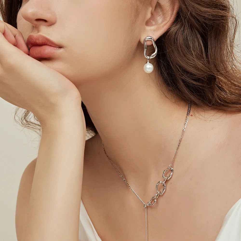 Pearl Stud Drop Earrings