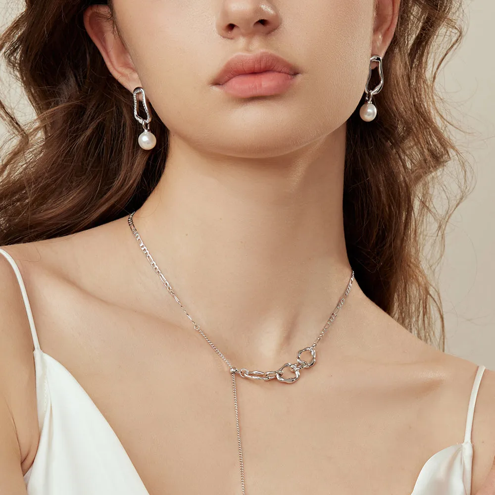 Pearl Stud Drop Earrings
