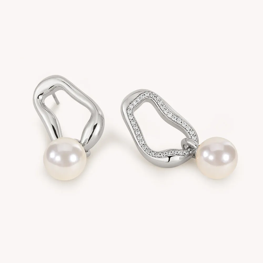 Pearl Stud Drop Earrings