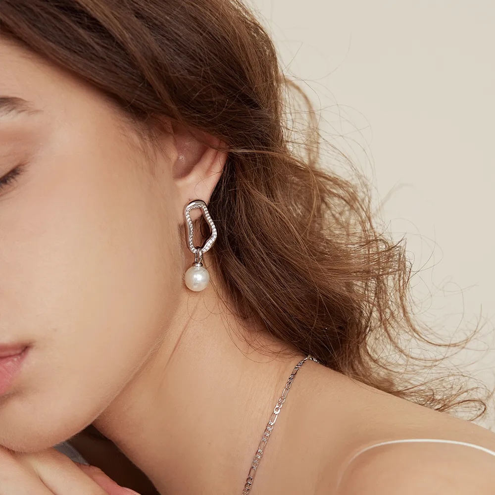 Pearl Stud Drop Earrings