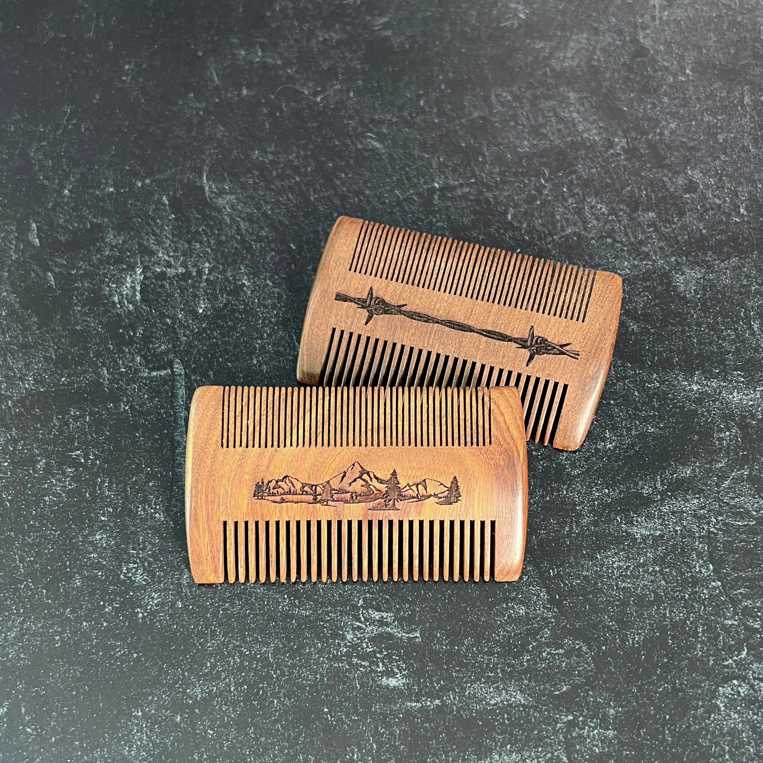 Personalized Beard Comb, Custom Text or Image Engraved Comb and/or Case