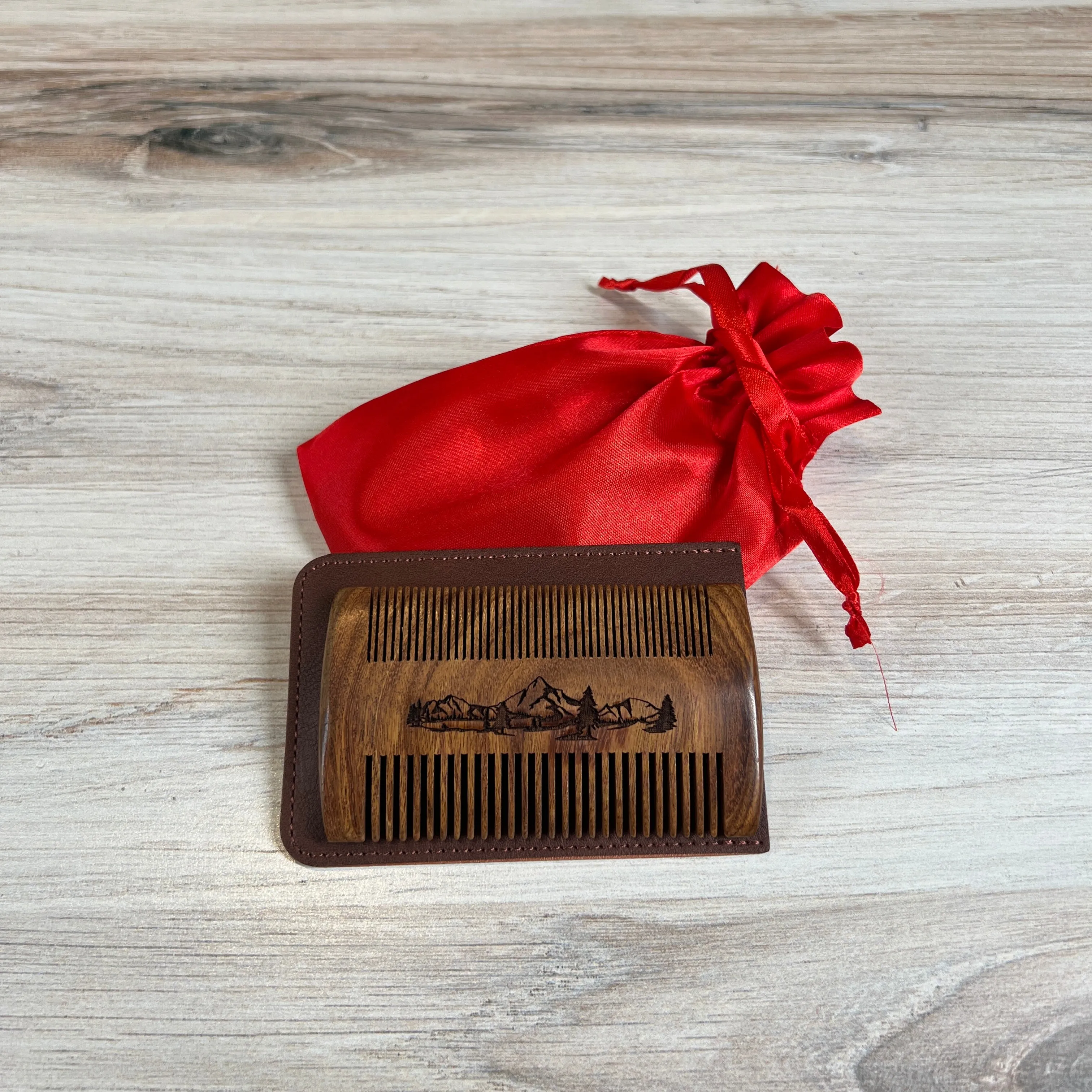 Personalized Beard Comb, Custom Text or Image Engraved Comb and/or Case