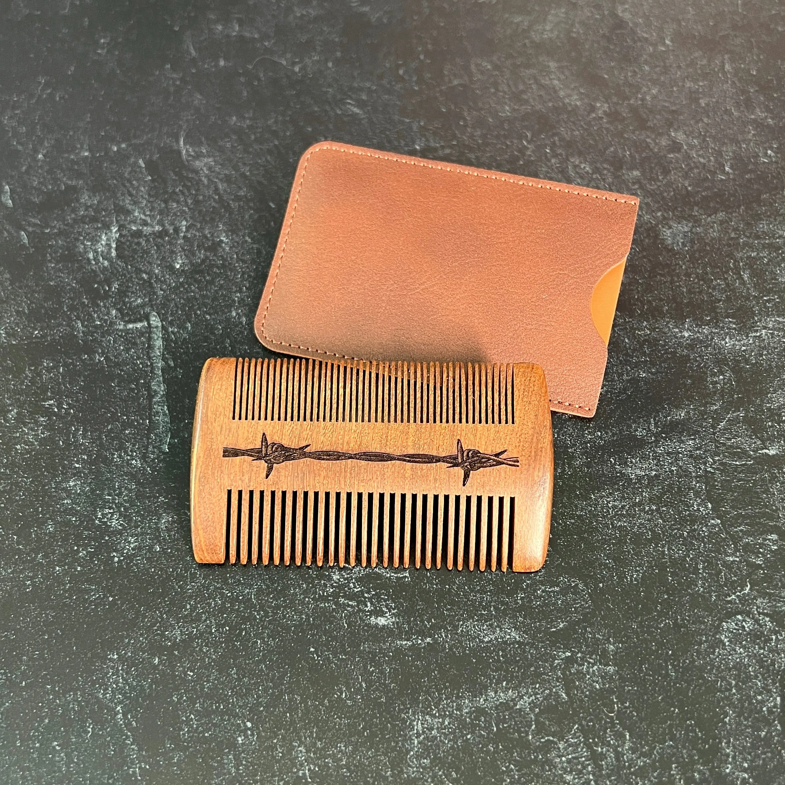 Personalized Beard Comb, Custom Text or Image Engraved Comb and/or Case