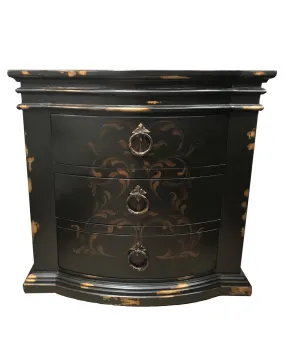 Peruvian Hand Crafted Milan Nightstand Vintage Black Gold