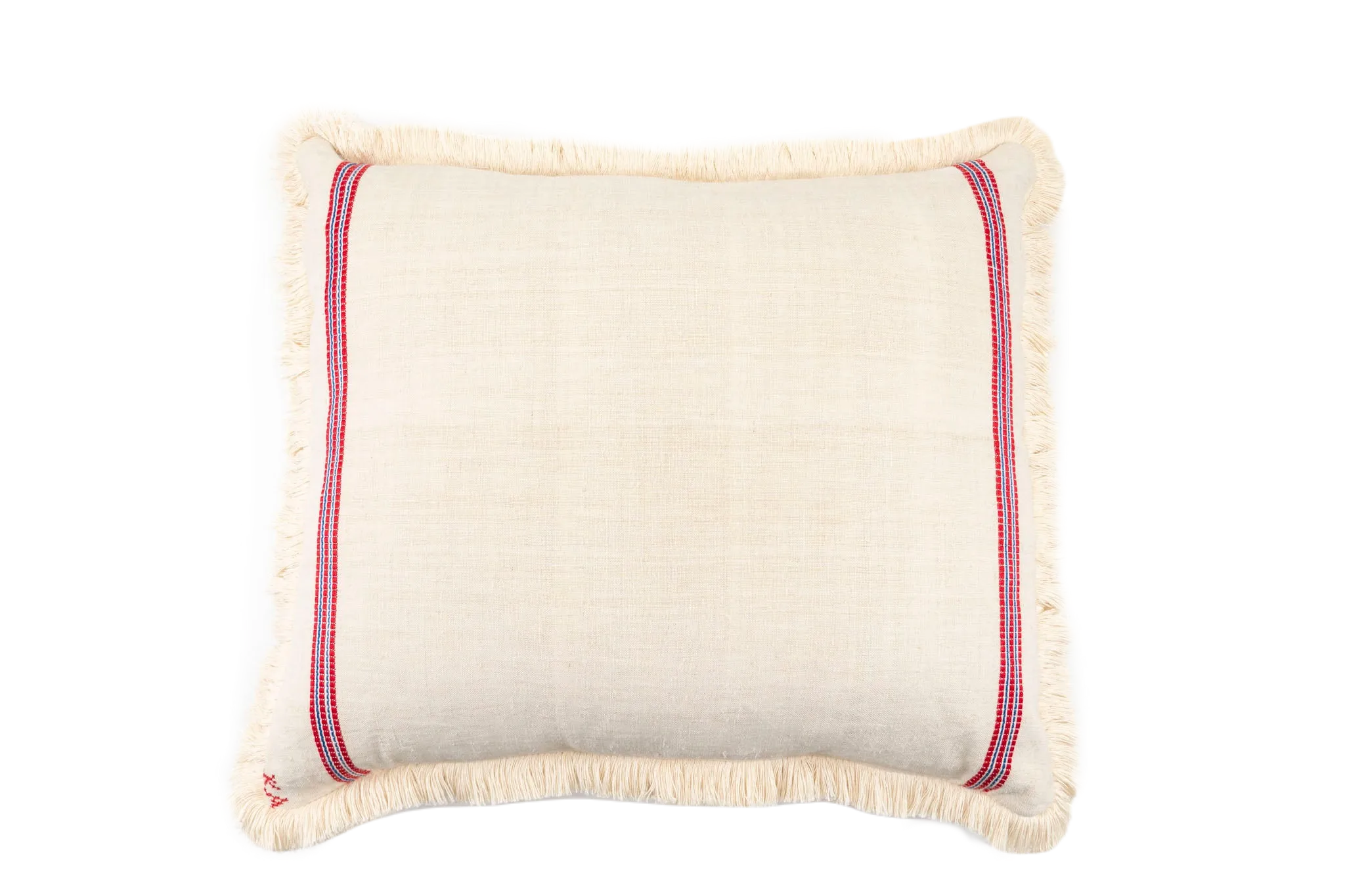 Pillow: Embroidered antique handwoven Hungarian hemp - P145