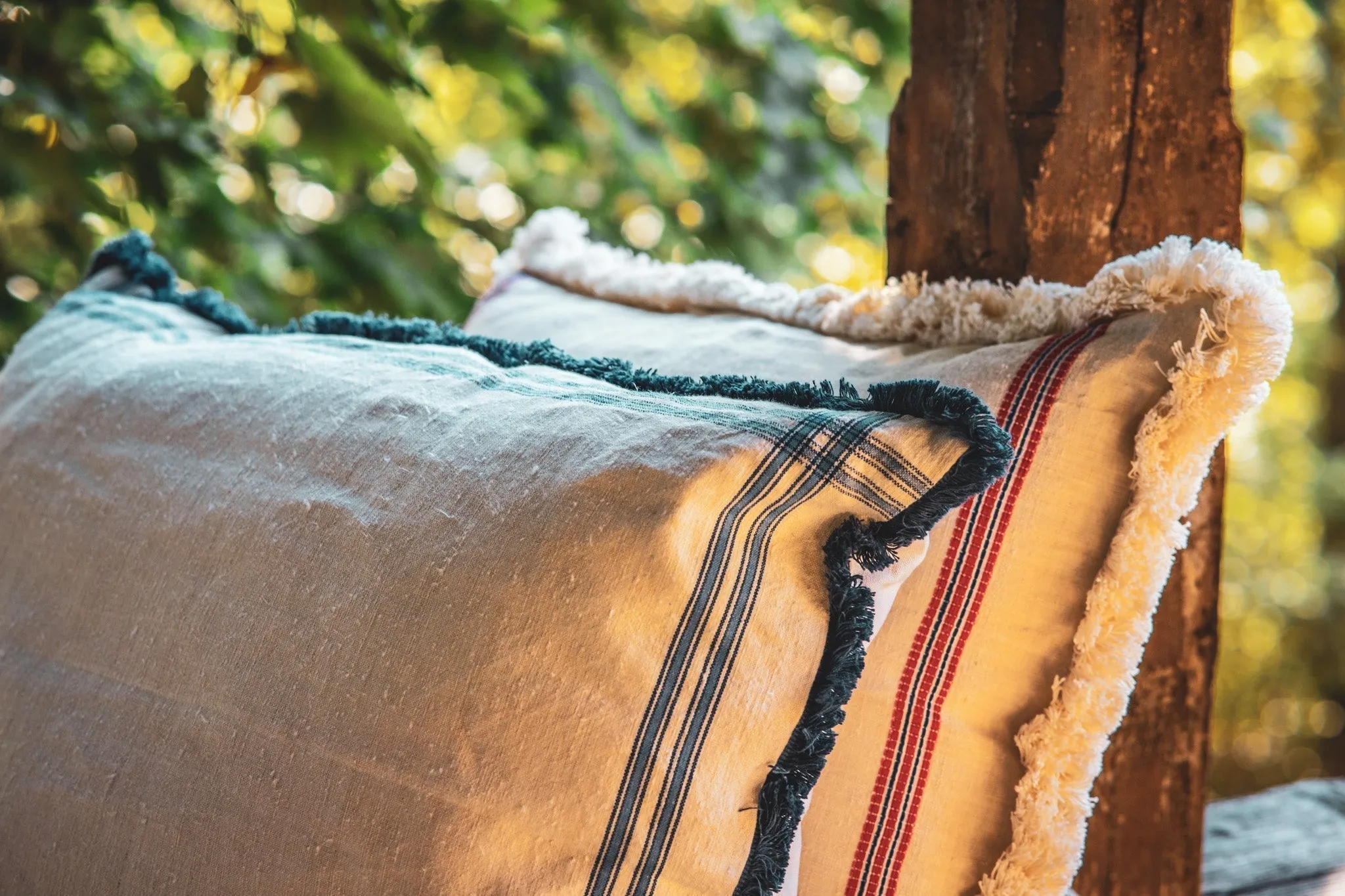 Pillow: Embroidered antique handwoven Hungarian hemp - P145