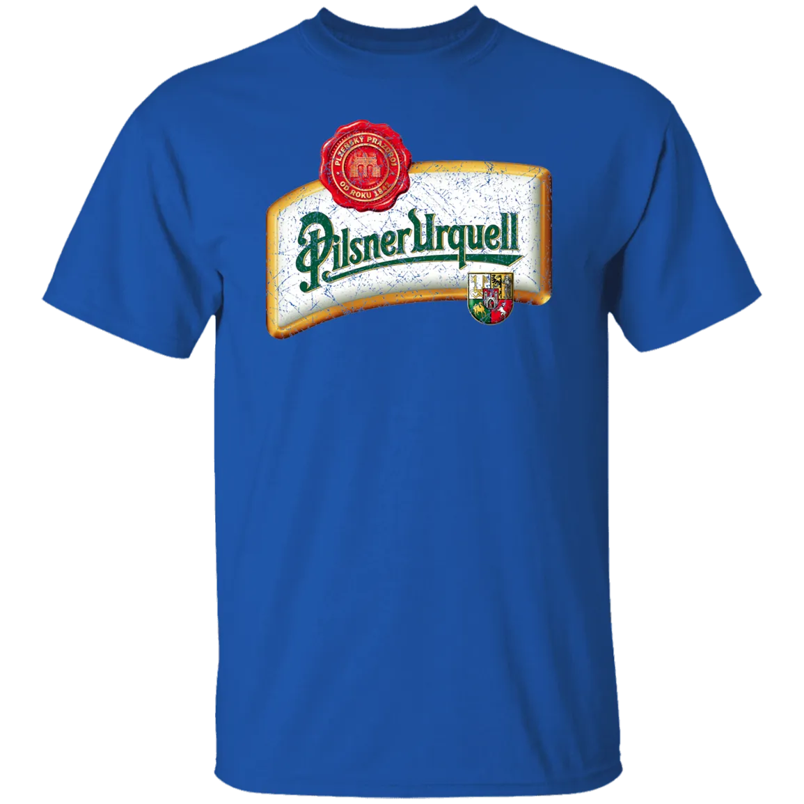 Pilsner Urquell Vintage T-shist Worn Label Pattern