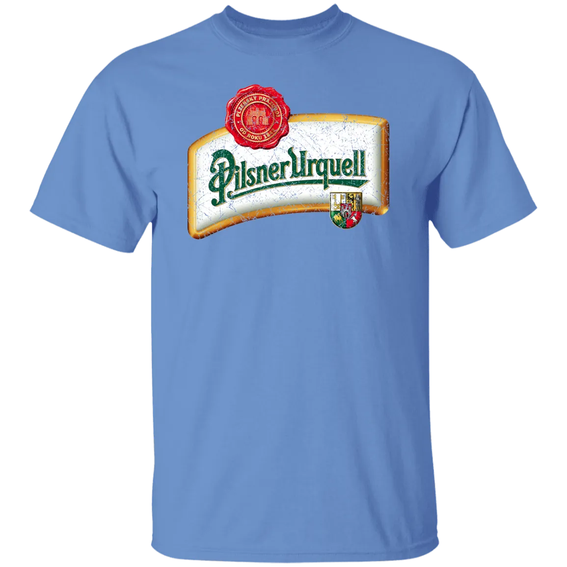 Pilsner Urquell Vintage T-shist Worn Label Pattern